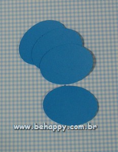 Cartozinho Oval em papelo azul<